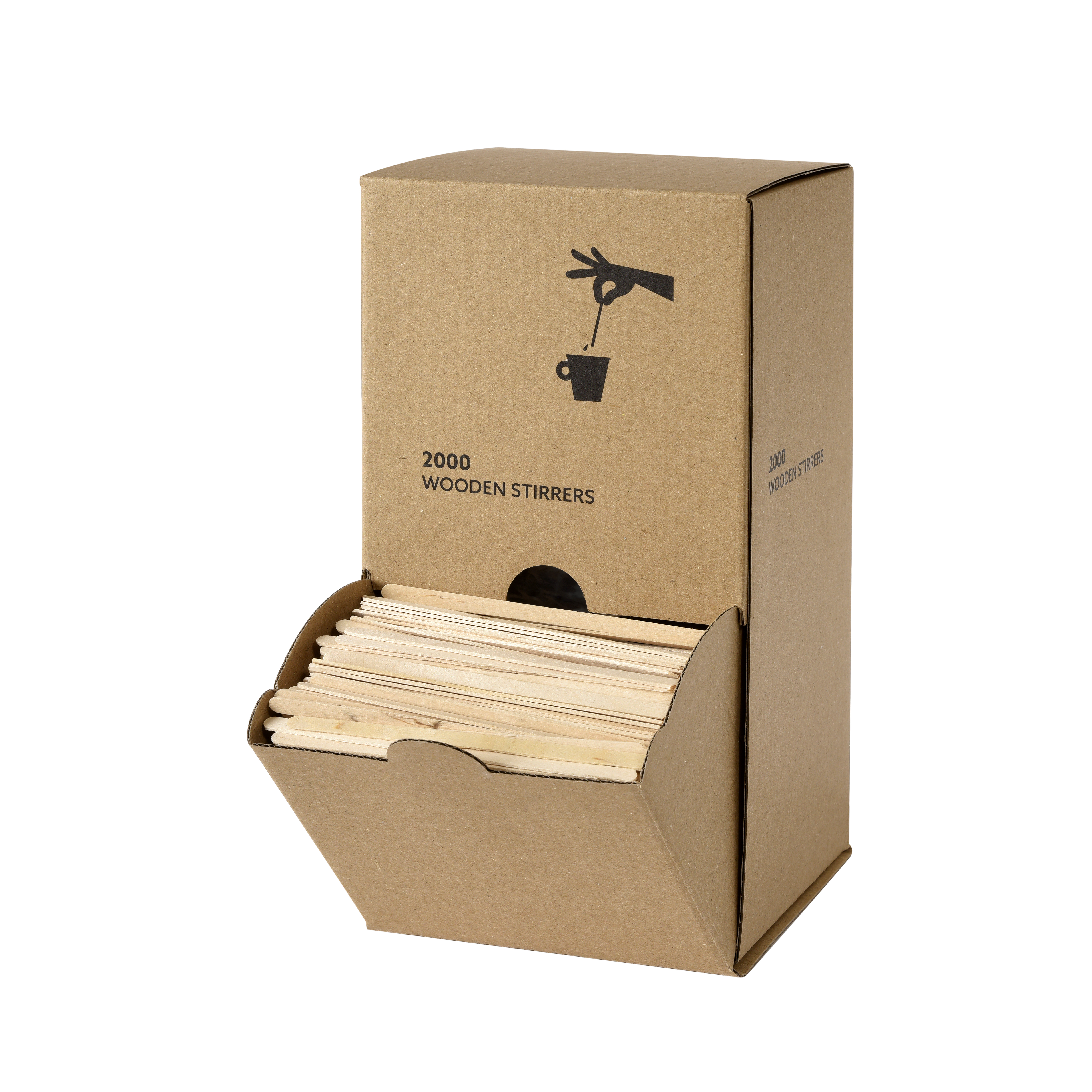 Natural Wood Coffee Stirrer - 6 - 1000 count box