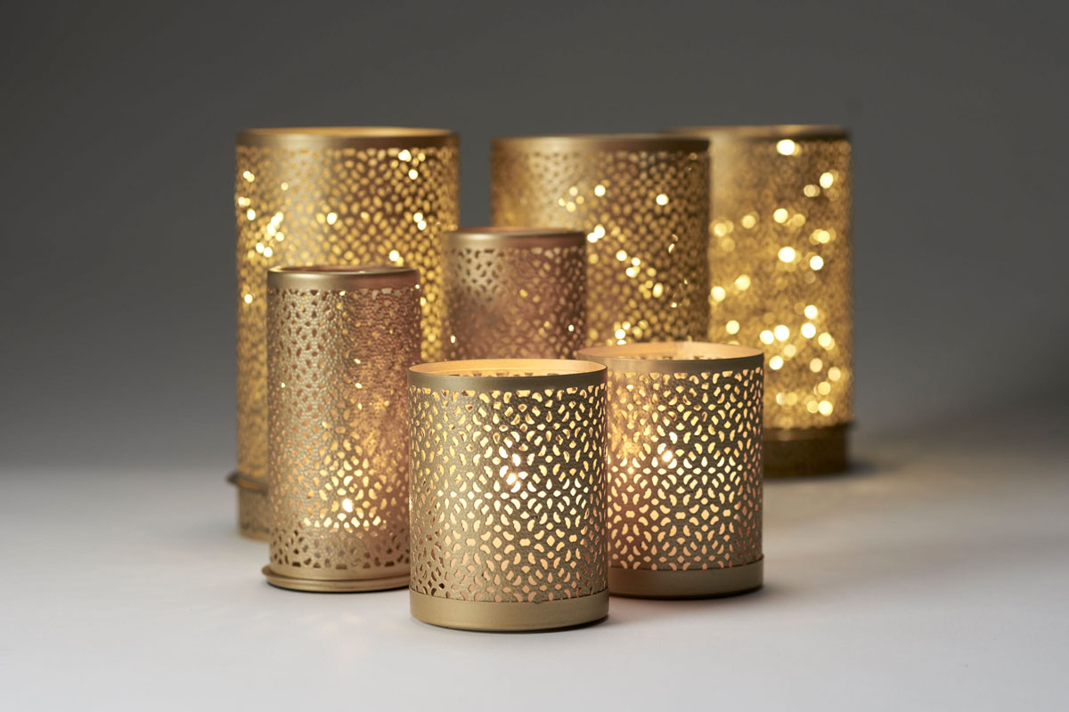 Candle Holder Bliss 100 x Ø 80 mm Gold, 4 pcs/box (4 x 1 pcs) Duni Global