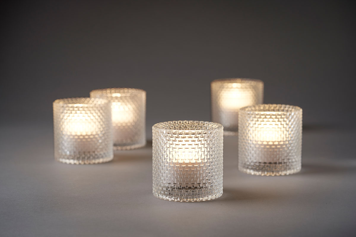 Candle Holder Calm 80 x Ø 80 mm Clear, 6 pcs/box (6 x 1 pcs) | Duni Italy