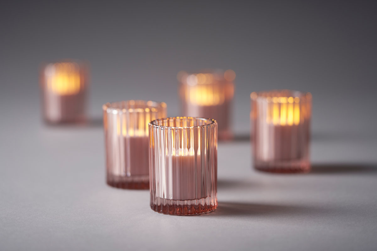 Candle Holder Comodo 70 x Ø 55 mm Earthy Pink, 6 pcs/box (6 x 1 pcs