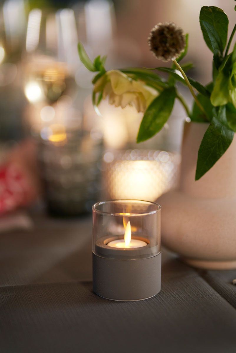 Candle Holder Neat 77 x Ø 60 mm Dark Grey, 10 pcs/box (10 x 1 pcs