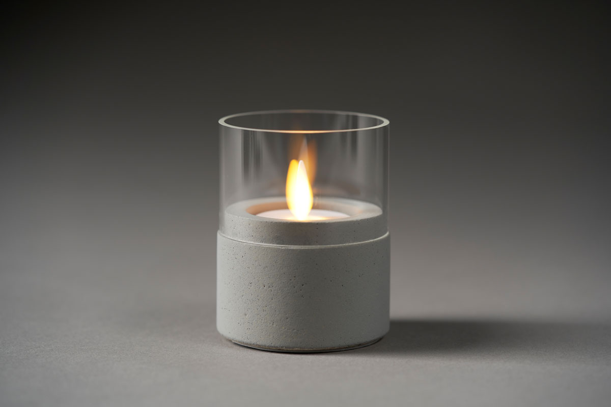 Candle Holder Neat 77 x Ø 60 mm Grey, 10 pcs/box (10 x 1 pcs) Duni Global