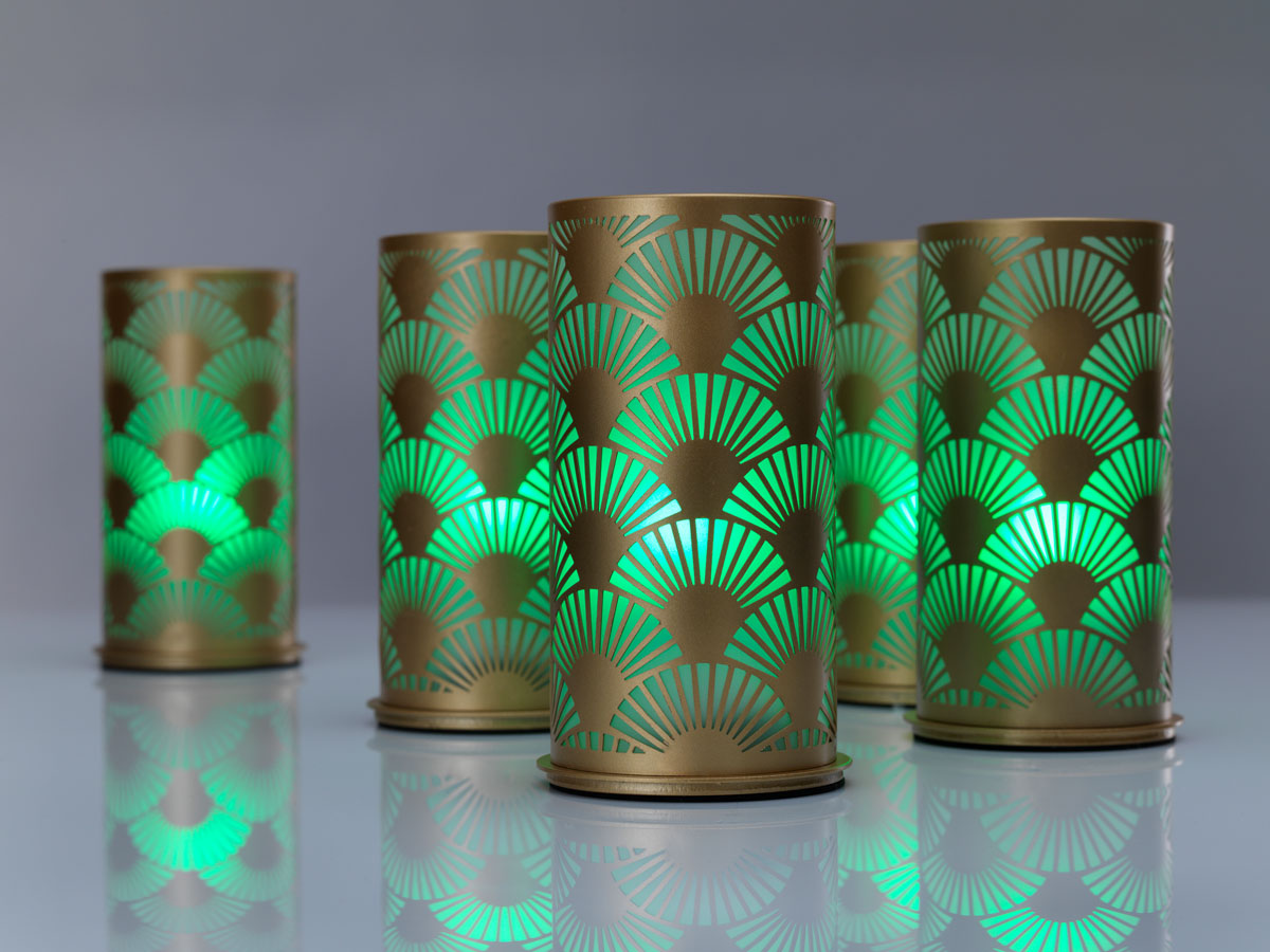 Candle Holder Peacock 140 x Ø 75 mm Gold, 4 pcs/box (4 x 1 pcs) Duni