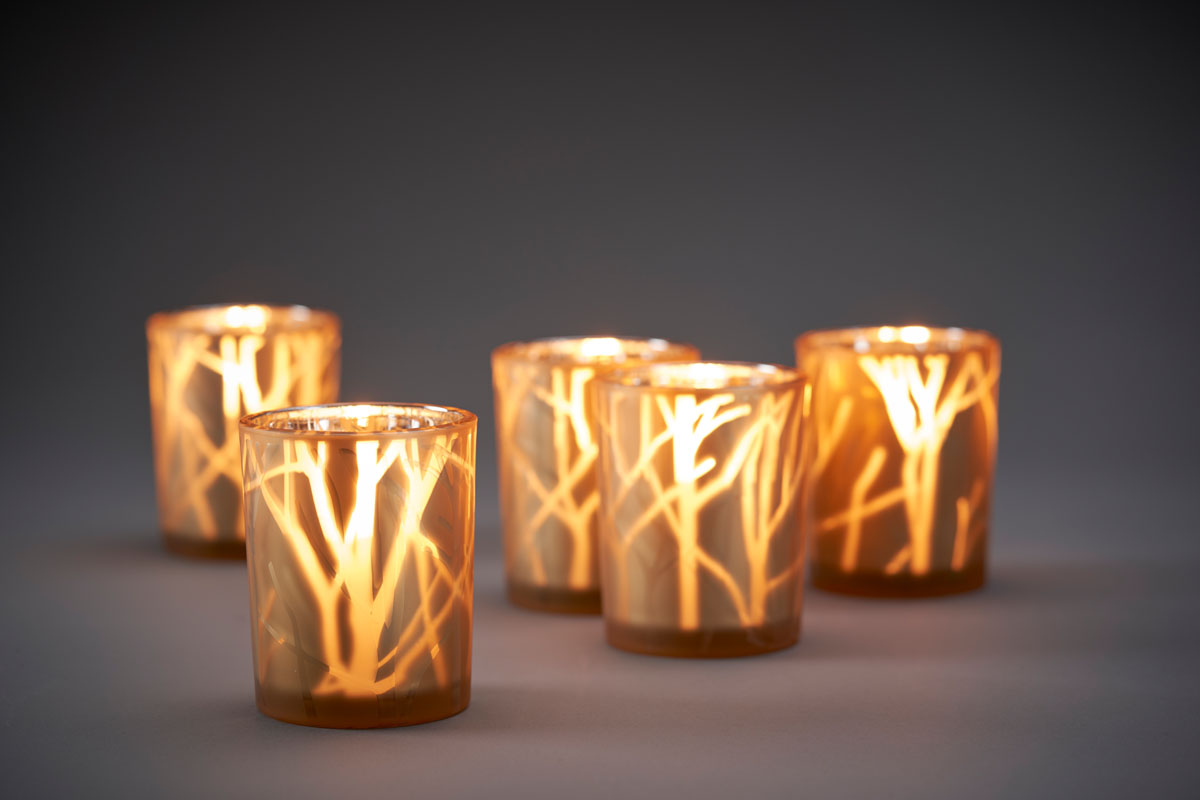 Candle Holder Shimmer 100 x Ø 80 mm Sand, 6 pcs/box (6 x 1 pcs) Duni
