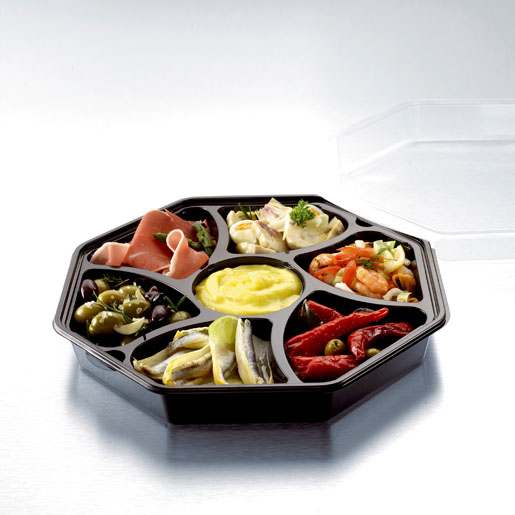 Octaview® insert for 149873/149874 284 x 284 x 25 mm Black 7-Comp, 150 pcs/box (1 x 150 pcs)