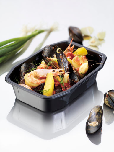 HMR Tray 215 x 148 x 40 mm Black 1-Comp, 328 pcs/box (1 x 328 pcs)