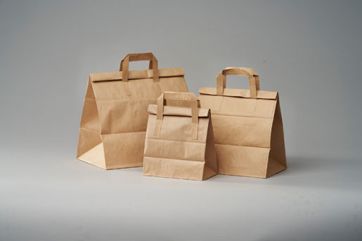 Bolsa de transporte Foldbag 18 x 11 x 26,5 cm Marrón, 500 unid./caja (1 x 500 unid.)