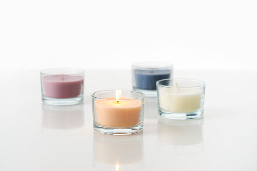 Kerzenglas Ibiza 58 x Ø 85 mm 18 Std. Weiß, 12 Stk/Krt (12 x 1 Stk)