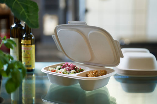 Shield Klappbox 600/300 ml Braun 2-Teilung, 200 Stk/Krt (4 x 50 Stk)