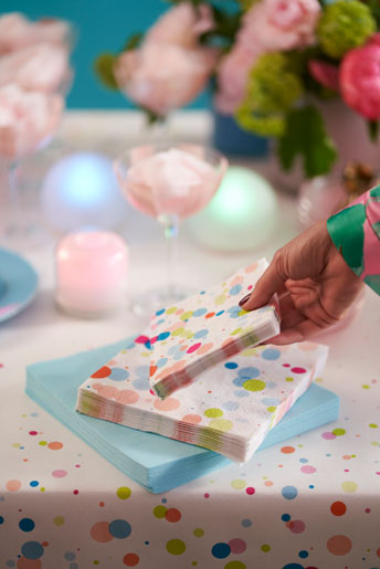 Tissueservett 24 x 24 cm Festive Bubbles Multi 3-lagers, 240 St/kart (12 x 20 St)