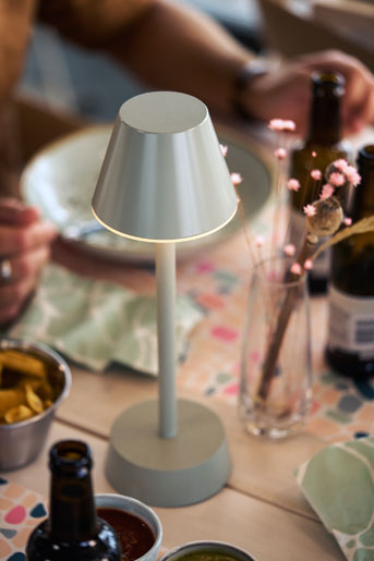 LED Lamp Cordless Zelda 10,3cm(D) x 32cm(H) 14 h Vert, 6 pc/carton (6 x 1 pc)