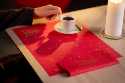 Tissue-Serviette 40 x 40 cm Shimmer Trees 3-lagig, 1000 Stk/Krt (4 x 250 Stk)