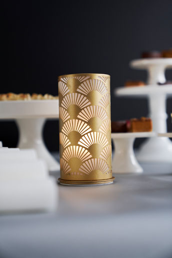 Candle Holder Peacock 140 x Ø 75 mm Gold, 4 pcs/box (4 x 1 pcs)