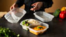 Take-Away Tray 250 x 159 x 48 mm Transparent 3-Comp, 246 pcs/box (1 x 246 pcs)